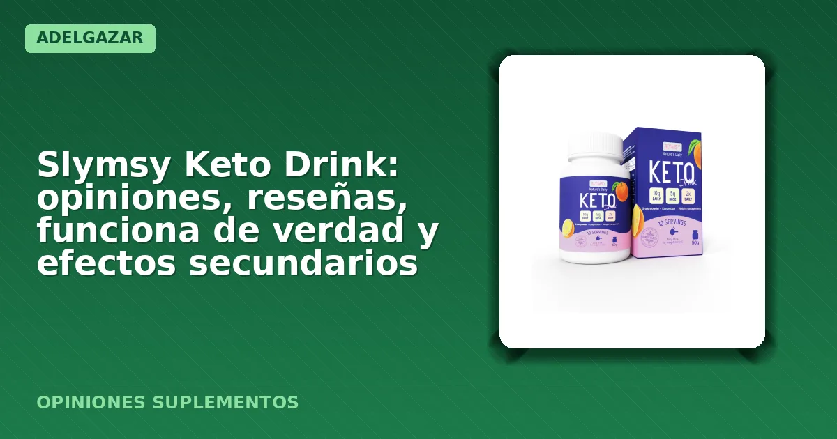 Paquete promocional del cóctel en polvo Slymsy Keto Drink