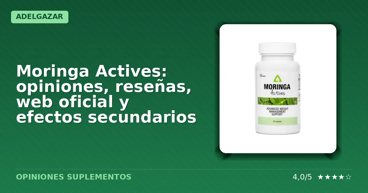 Envase oficial del suplemento dietético Moringa Actives