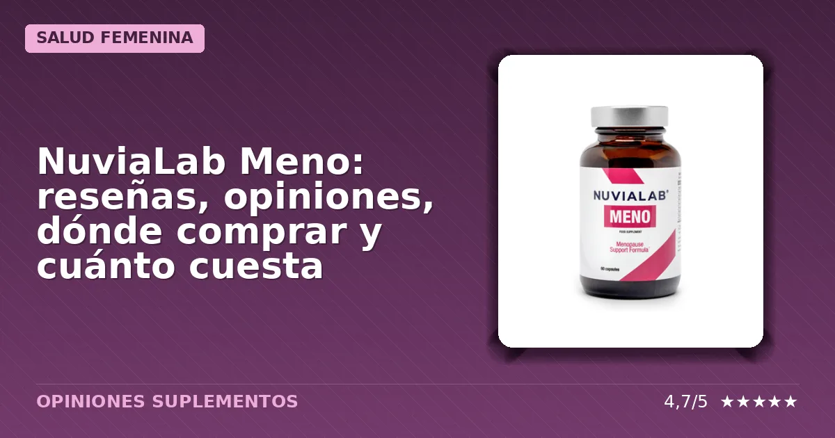 Paquete comercializado oficial de suplemento dietético femenino NuviaLab Meno