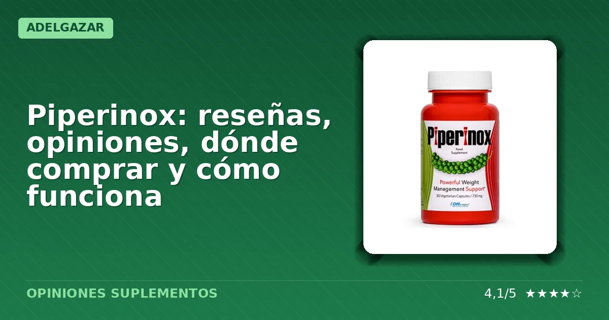 Paquete original del suplemento dietético Piperinox