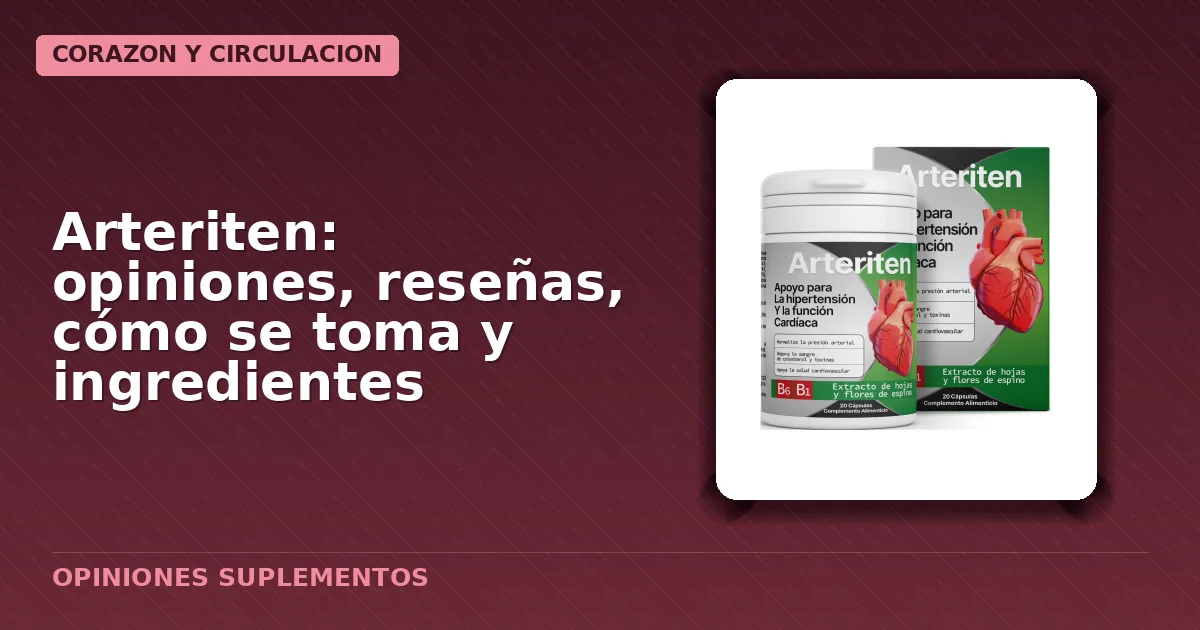 Frasco gotero del suplemento natural Arteriten