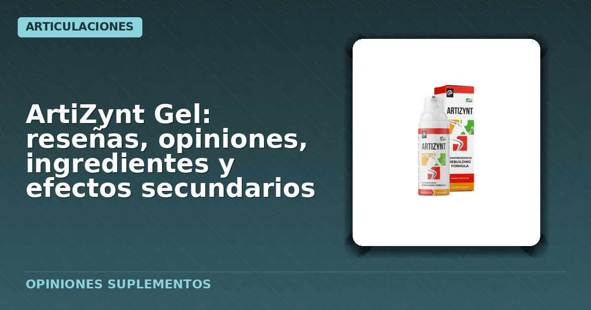 Paquete del gel ArtiZynt presentado junto al tubo aplicador