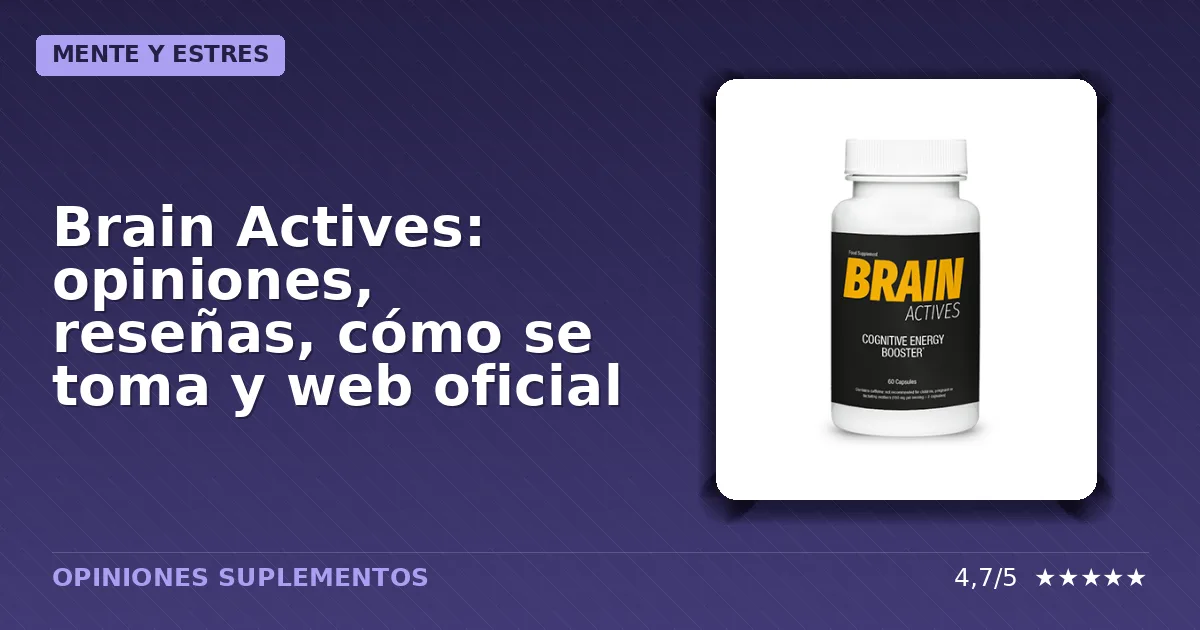 Paquete oficial del suplemento dietético Brain Actives