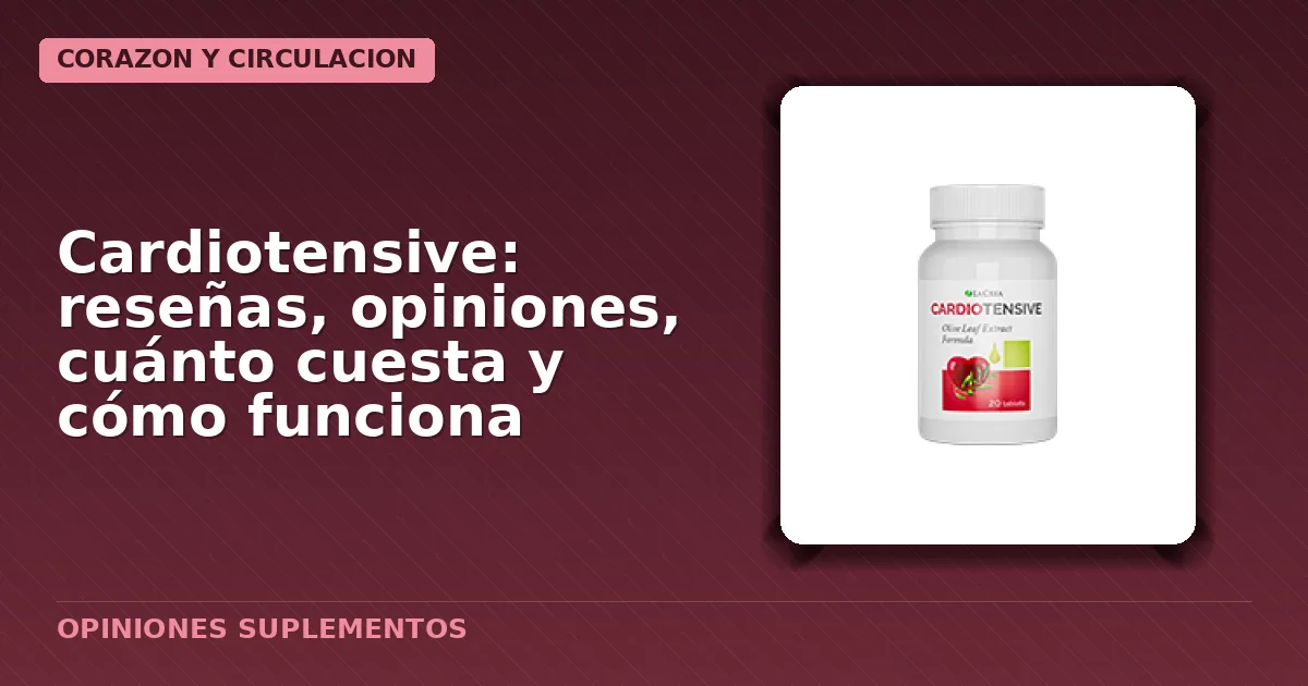 Caja genérica con cápsulas del suplemento Cardiotensive