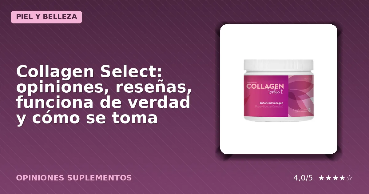 Paquete del suplemento dietético Collagen Select con sabor tropical