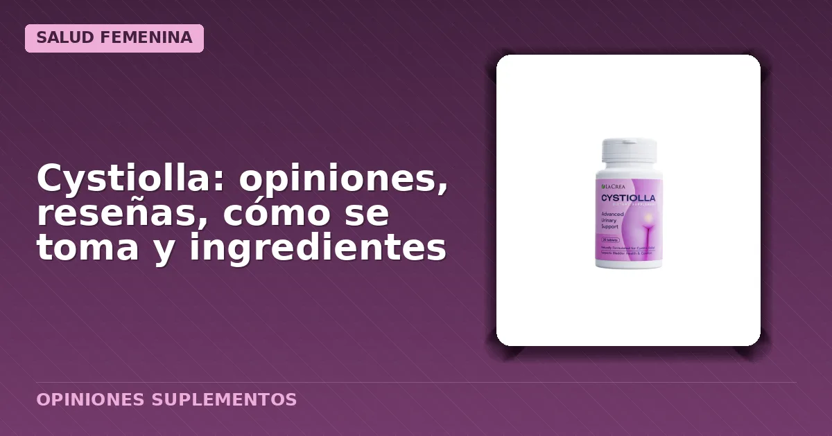 Envase de cápsulas Cystiolla para salud urinaria femenina