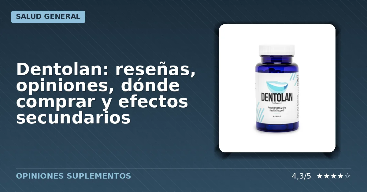Paquete del suplemento dietético Dentolan destinado a aliviar el mal aliento