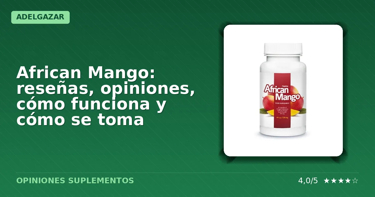 Envase original del suplemento dietético African Mango