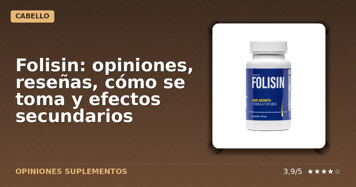 Paquete original del suplemento dietético Folisin para caída del cabello