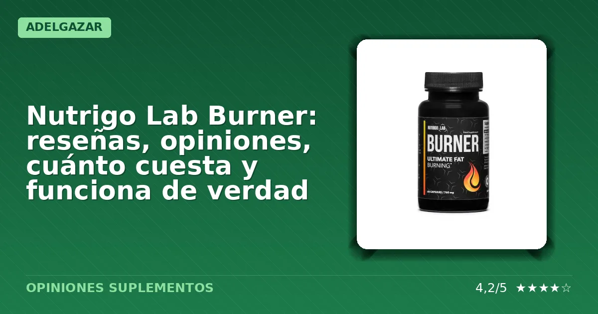 Caja del suplemento dietético Nutrigo Lab Burner
