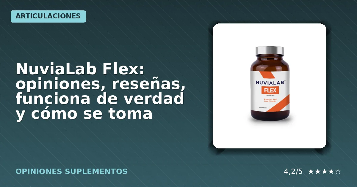 Paquete del suplemento dietético NuviaLab Flex destinado a mejorar salud articular