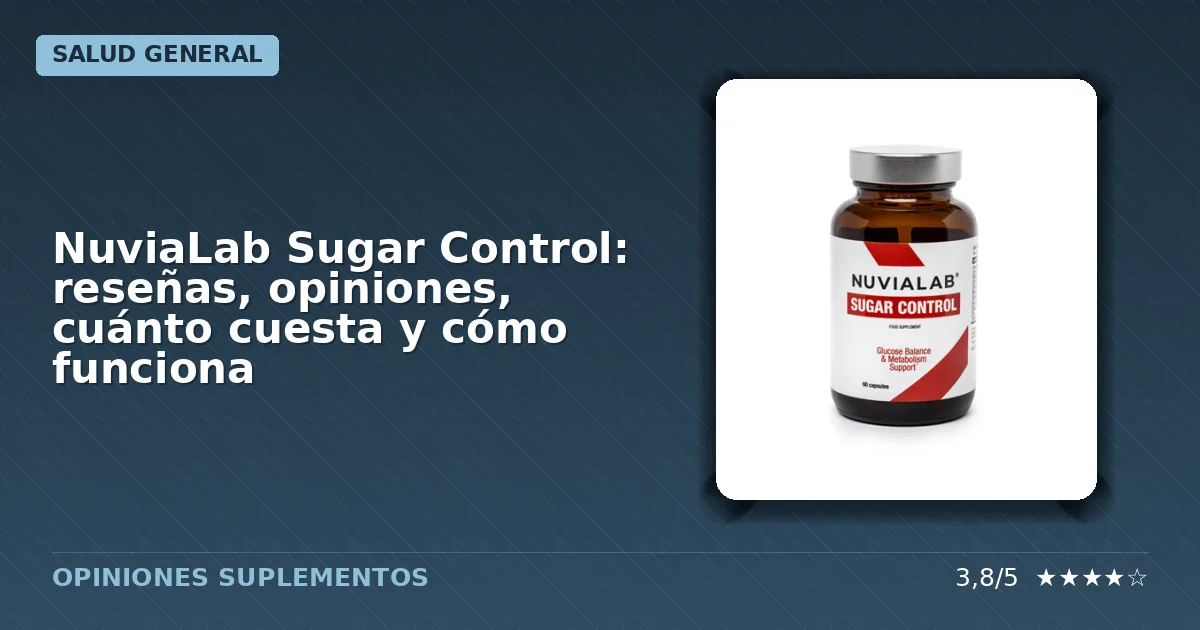 Paquete oficial del suplemento dietético NuviaLab Sugar Control