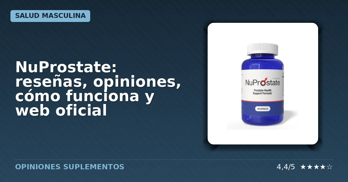 Paquete original del suplemento dietético masculino NuProstate