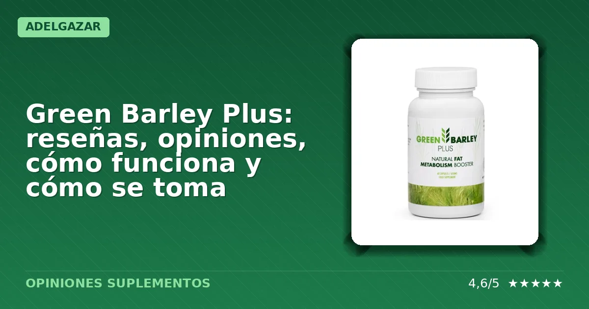 Paquete del suplemento dietético Green Barley Plus