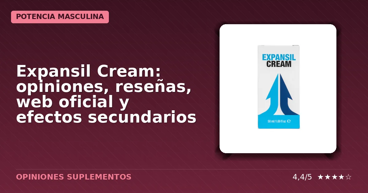 Envase original de Expansil Cream crema para potencia masculina