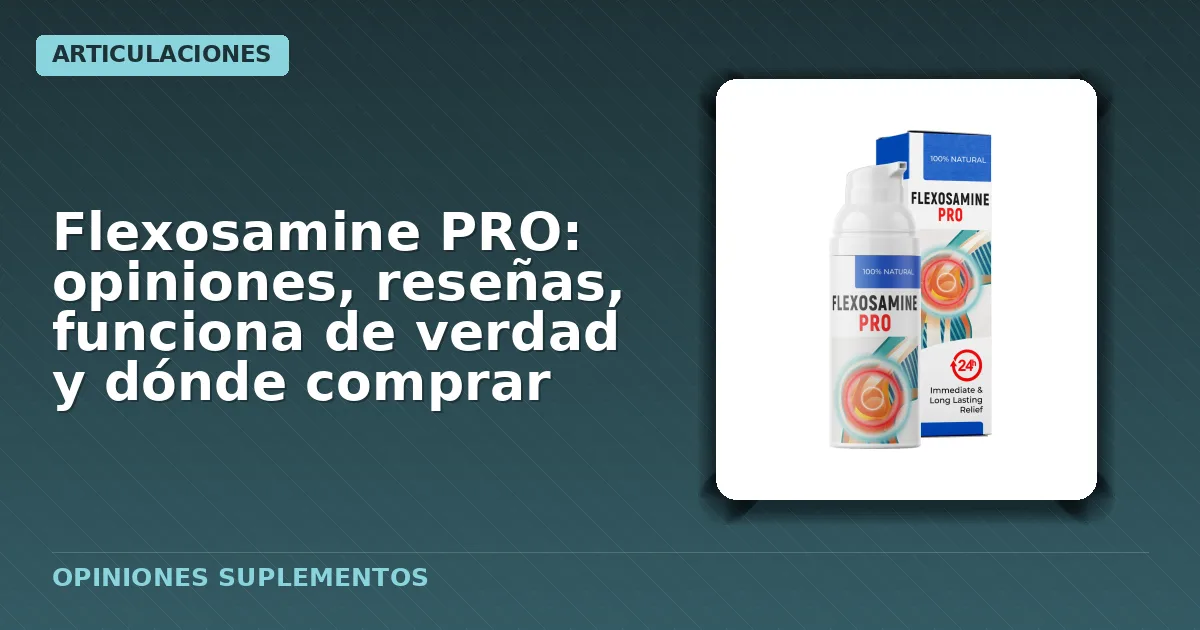 Envase tubo gel Flexosamine PRO con etiqueta informativa