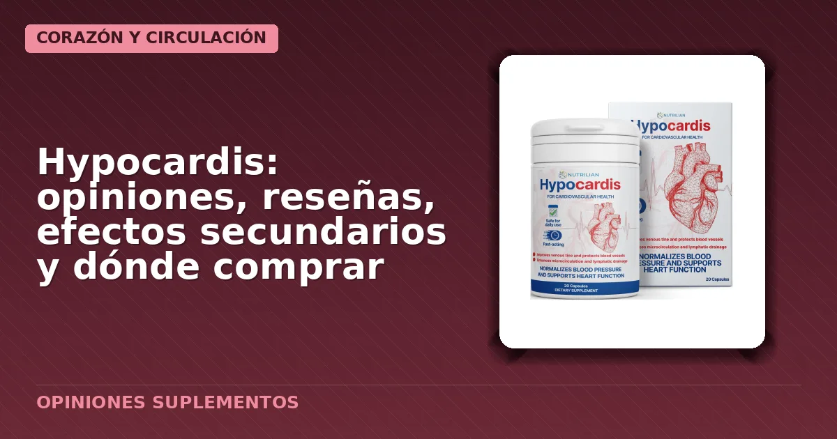 Paquete genérico supuesto hipotético suplemento HipoCardiS cápsulas