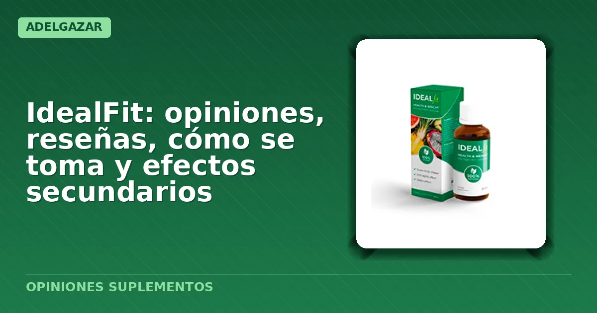 Frasco gotero del suplemento dietético IdealFit