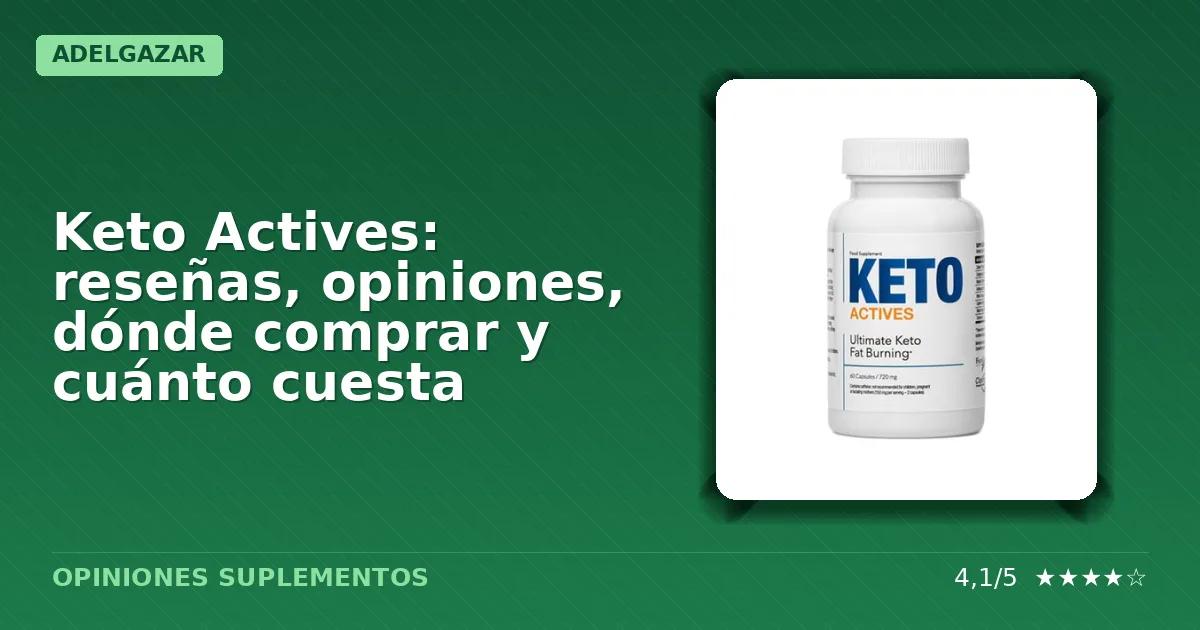 Envase blanco y azul del suplemento dietético Keto Actives