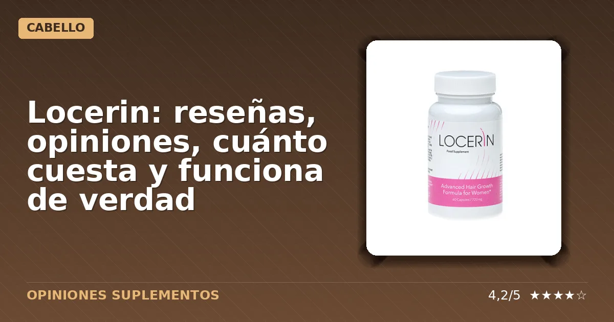 Envase original del suplemento dietético Locerin para cuidado del cabello