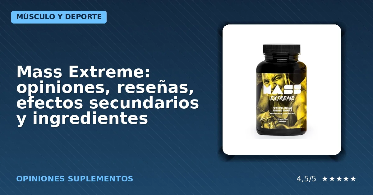 Envase del suplemento deportivo Mass Extreme