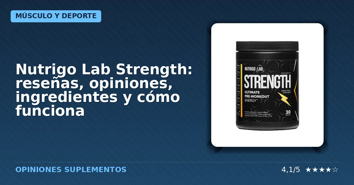 Caja del suplemento nutricional pre-entrenamiento Nutrigo Lab Strength