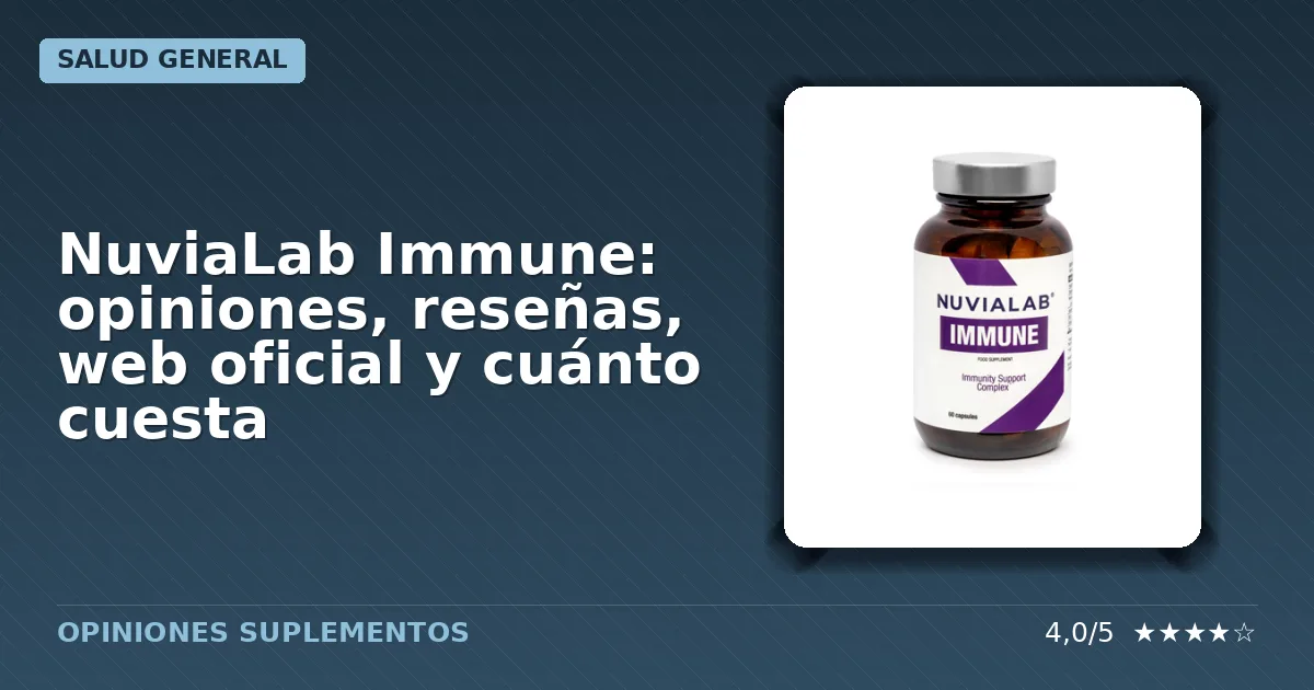 Envase del suplemento dietético NuviaLab Immune