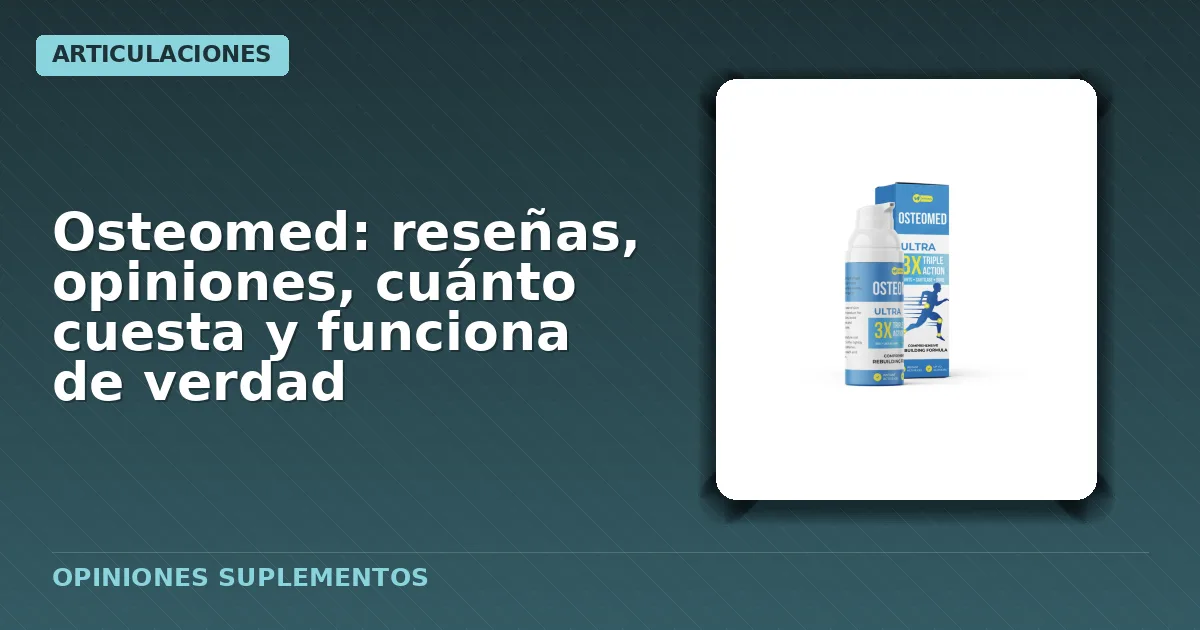 Envase del gel osteomed sin detalles visibles sobre tamaño