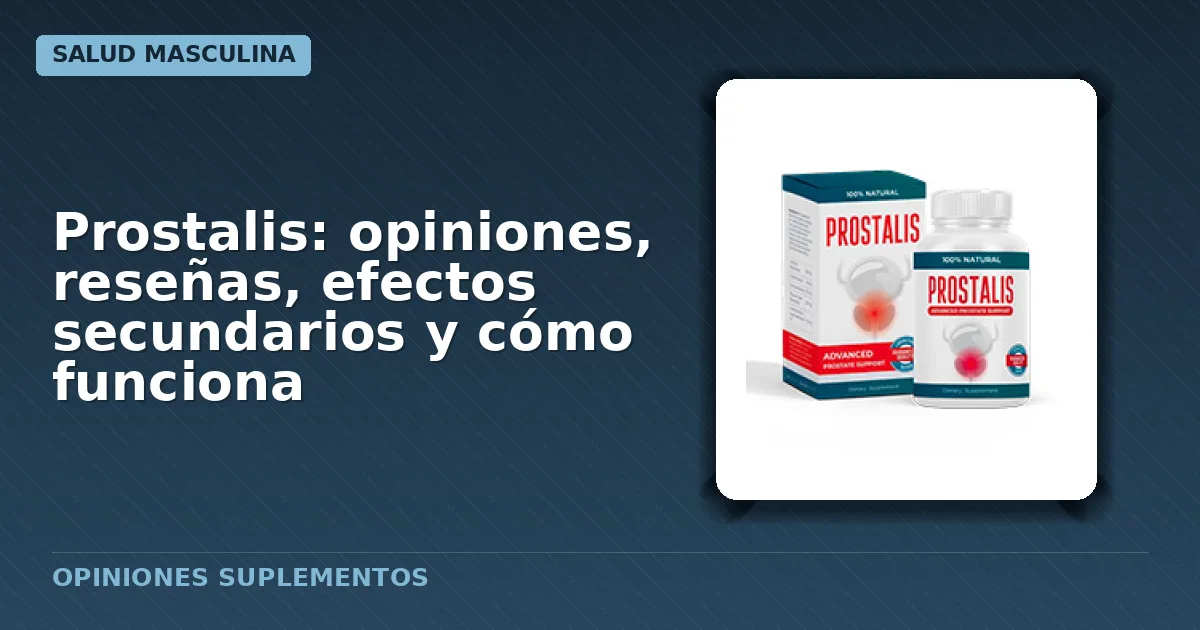 Caja original del suplemento dietético Prostalis formato cápsulas