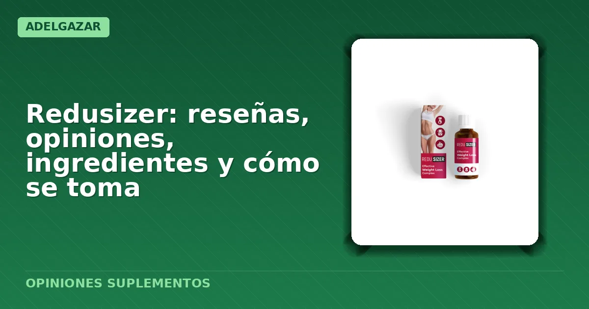 Frasco gotero rojo etiquetado 'Redusizer'
