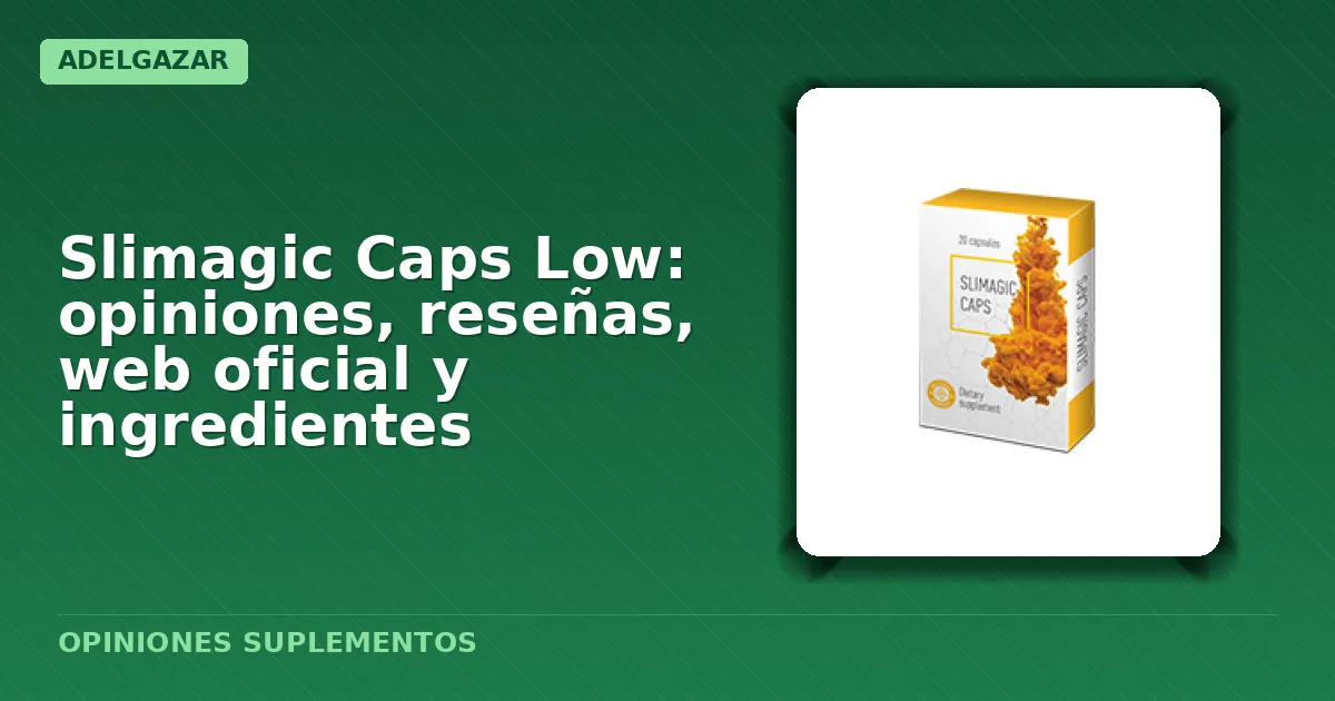 Paquete genérico mostrando cápsulas Slimagic Caps Low