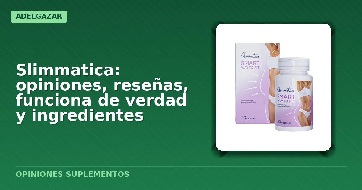 Envase del cóctel natural Slimmatica para pérdida de peso