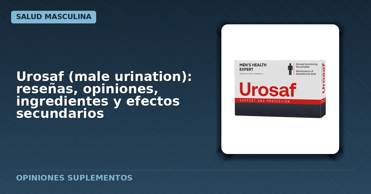 Paquete estándar cápsulas suplemento Urosaf para salud masculina